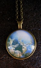 Halskette hirsch necklace gebraucht kaufen  Albstadt