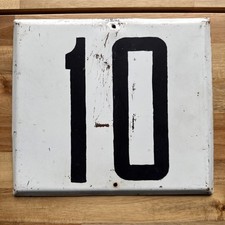 Usado, GRANDE PLACA DE PLACA DE METAL VINTAGE ESMALTADA CASA NÚMERO “10” comprar usado  Enviando para Brazil