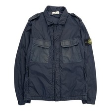 Jaqueta Stone Island vestuário tingido franzido repetições NY overshirt azul marinho tamanho médio, usado comprar usado  Enviando para Brazil