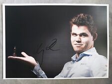 MAGNUS CARLSEN 12x16 PODPISANE zdjęcie autograf szachowego arcymistrza GM Norwegia, używany na sprzedaż  PL