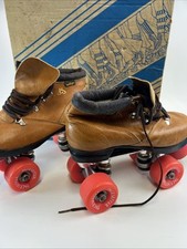 Patins vintage Chicago Norboot de couro marrom com cadarço tamanho 38 7,5 comprar usado  Enviando para Brazil