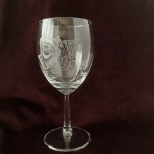 Large etched wine for sale  EXMOUTH