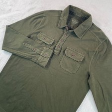 Camisa polo masculina Abercrombie & Fitch ajuste muscular XL bolsos verdes militares nova sem etiquetas comprar usado  Enviando para Brazil