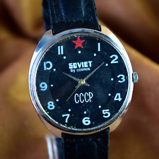 Relógio de pulso masculino RAKETA soviético Cosmos vintage mostrador preto estilo clássico comprar usado  Enviando para Brazil