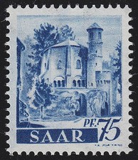 Saarland 222Y Freimarke 75 Pf., Wasserzeichen steigende Linien, ** comprar usado  Enviando para Brazil