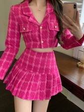Usado, Conjunto Jaqueta Curta Feminina Top Lã Casaco + Mini Saias Conjuntos Doce 2 Peças Ternos comprar usado  Enviando para Brazil