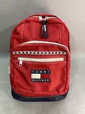 Mochila vintage anos 90 Tommy Hilfiger logotipo bolsa vermelha náilon, zíper., usado comprar usado  Enviando para Brazil