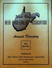Publicidade da Associação de Atacadistas de Cerveja West Virginia Diretório Anual 1962 comprar usado  Enviando para Brazil