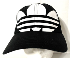 Adidas Originales Blanco y Negro Trifolio Grande Ajustable Correa Algodón Gorra Sombrero, usado segunda mano  Embacar hacia Argentina