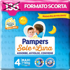 Pieluchy Pampers Sole E Luna rozmiar 4, 119 sztuk, dla dzieci, oryginalne opakowanie na sprzedaż  PL