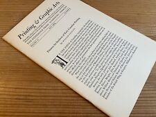 Printing graphic arts for sale  LONDON