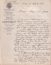 Usado, NIMES - LETTRE A. JOZAN FILS AINE & CIE ARTICLES FUMEUR PAPIERS A CIGARETTE 1881 comprar usado  Enviando para Brazil