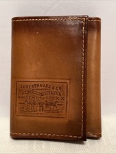 Carteira e inserção vintage década de 1970 Levi Strauss & Co laranja aba bifold couro/denim comprar usado  Enviando para Brazil