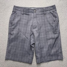 Bermuda Under Armour masculina 32 cinza xadrez 10" costura interna golfe Heatgear solta, usado comprar usado  Enviando para Brazil