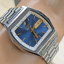 Vintage ENICAR relógio automático masculino 2158-803 mostrador azul suíço década de 1970 comprar usado Vintage ENICAR relógio automático masculino 2158-803 mostrador azul suíço década de 1970 comprar usado  Enviando para Brazil