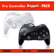 Dwa / 2x Pro GamePad / kontroler (biały / czarny) do Nintendo Wii (NOWY) 2️⃣✅, używany na sprzedaż  Wysyłka do Poland