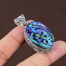 Pingente de prata esterlina 925 feito à mão com pedra preciosa concha Abalone comprar usado  Enviando para Brazil