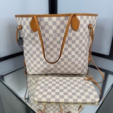 Louis Vuitton Damier Azur Neverfull MM com bolsa comprar usado  Enviando para Brazil