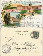 Litho AK Potsdam 2 Bild Litho: Neues Palais und Friedenskirche Mausoleum 1906 comprar usado  Enviando para Brazil