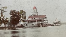 C1880 colorido à mão grande albumina Cleveland cassino e barco a vapor, usado comprar usado  Enviando para Brazil