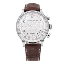 Relógio masculino automático Baume & Mercier Capeland cronógrafo mostrador branco M0A10082 comprar usado  Enviando para Brazil