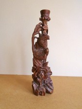 Carved wooden candlestick for sale  WYMONDHAM