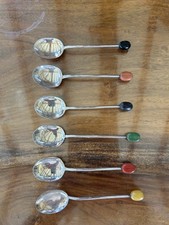 Conjunto antigo de 6 colheres de grãos de café de prata esterlina 1930–31, usado comprar usado  Enviando para Brazil