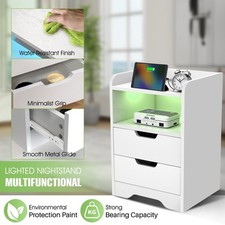 3drawer led bedside for sale  LEICESTER