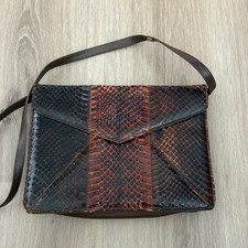 Bolsa envelope vintage Coret bolsa clutch marrom pele de cobra comprar usado  Enviando para Brazil