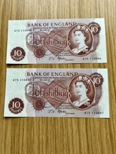 Ten shilling banknotes for sale  NORTH WALSHAM