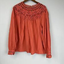 Blusa Torrid 3 Crochet Terracota Naranja Manga Larga Talla 3XL Cottage Core Boho segunda mano  Embacar hacia Argentina