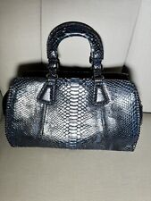 Bolsa Giorgio Armani azul couro píton grande alça superior $2495 linda comprar usado  Enviando para Brazil