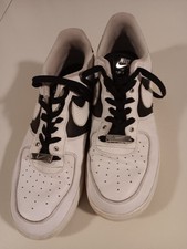 Tênis Nike Air Force 1 Platnium preto branco baixo couro tamanho 11.5 etiqueta de metal, usado comprar usado  Enviando para Brazil