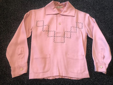 CAMISA GAÚCHA GAB ROCKABILLY PONTO DIAMANTE ROSA DÉCADA DE 1950 ORIGINAL - PEQUENA/CRIANÇAS, usado comprar usado  Enviando para Brazil