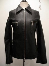 Jaqueta de motocicleta feminina S M TCM couro preto bolsos com zíper pele de cordeiro, usado comprar usado  Enviando para Brazil