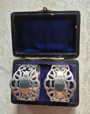 Pair silver napkin for sale  STONEHOUSE