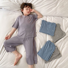 Usado, Pijama masculino verão infantil gelo seda meninos lazer ar condicionado conjunto fino comprar usado  Enviando para Brazil