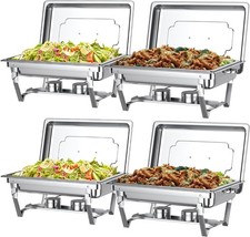 Conjunto de buffet de prato de aço inoxidável 8QT otimizado M com tampas e #R026 comprar usado  Enviando para Brazil
