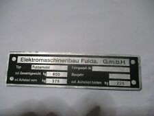 Typenschild plate fuldamobil gebraucht kaufen  Deutschland