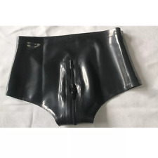Calcinha feminina de látex preta com zíper virilha shorts de borracha feita à mão BDSM, usado comprar usado  Enviando para Brazil