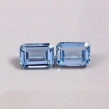 Par de pedras preciosas naturais impecável Santa Maria água-marinha corte radiante solto 9x7 mm comprar usado  Enviando para Brazil