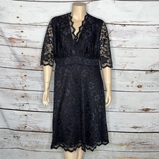Vestido de Coquetel Kiyonna Tamanho 3 Ônix Preto Mademoiselle Floral Renda Surplice Decote V comprar usado  Enviando para Brazil