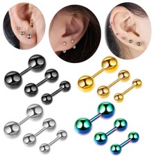 Brinco piercing de cartilagem parafuso bola aço inoxidável Tragus anel hélice ♢ comprar usado  Enviando para Brazil