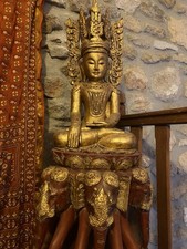 Ancien bouddha bois d'occasion  Tulette