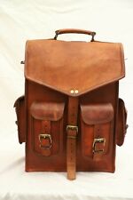 Usado, Mochila de couro marrom 2 em 1 masculina adulta laptop viagem bolsa satchel vintage caminhada comprar usado  Enviando para Brazil