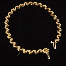 Pulseira corrente de ouro amarelo 14k San Marco - Frete grátis EUA comprar usado  Enviando para Brazil