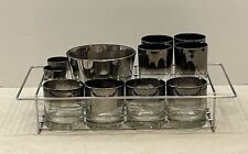Antigo 12 Peças MCM Barware Prata Desbotada Dorothy Thorpe Estilo Lusterware Óculos Rack comprar usado  Enviando para Brazil