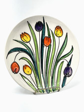 Prato de cerâmica italiano pintado à mão tulipas flores levantadas 10" assinado P.10 / F.311, usado comprar usado  Enviando para Brazil
