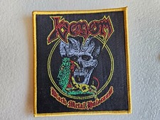 VENOM, HOLOCAUSTO DE METAL PRETO, COSTURAR NA BORDA DOURADA PATCH TECIDO comprar usado  Enviando para Brazil