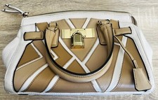 Bolsa de mão, alça de ombro e bolsa de pó Calvin Klein couro marrom e bege comprar usado  Enviando para Brazil